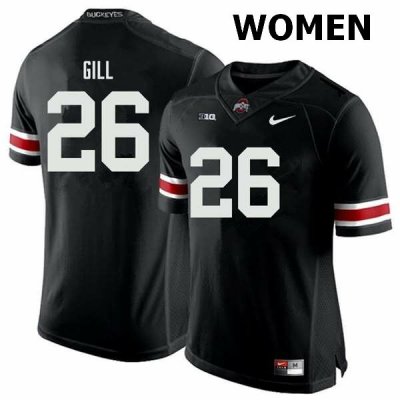 NCAA Ohio State Buckeyes Women's #26 Jaelen Gill Black Nike Football College Jersey VTV5645WF